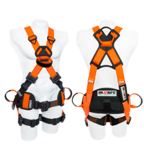 Arnés 4 Argollas Dieléctrico En Reata Con Soporte Lumbar