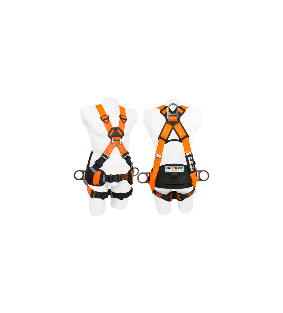 Arnés 4 Argollas Con Herraje En Acero Inoxidable Y Soporte Lumbar