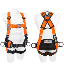 Arnés 4 Argollas En H Con Herraje En Acero Inoxidable Y Soporte Lumbar