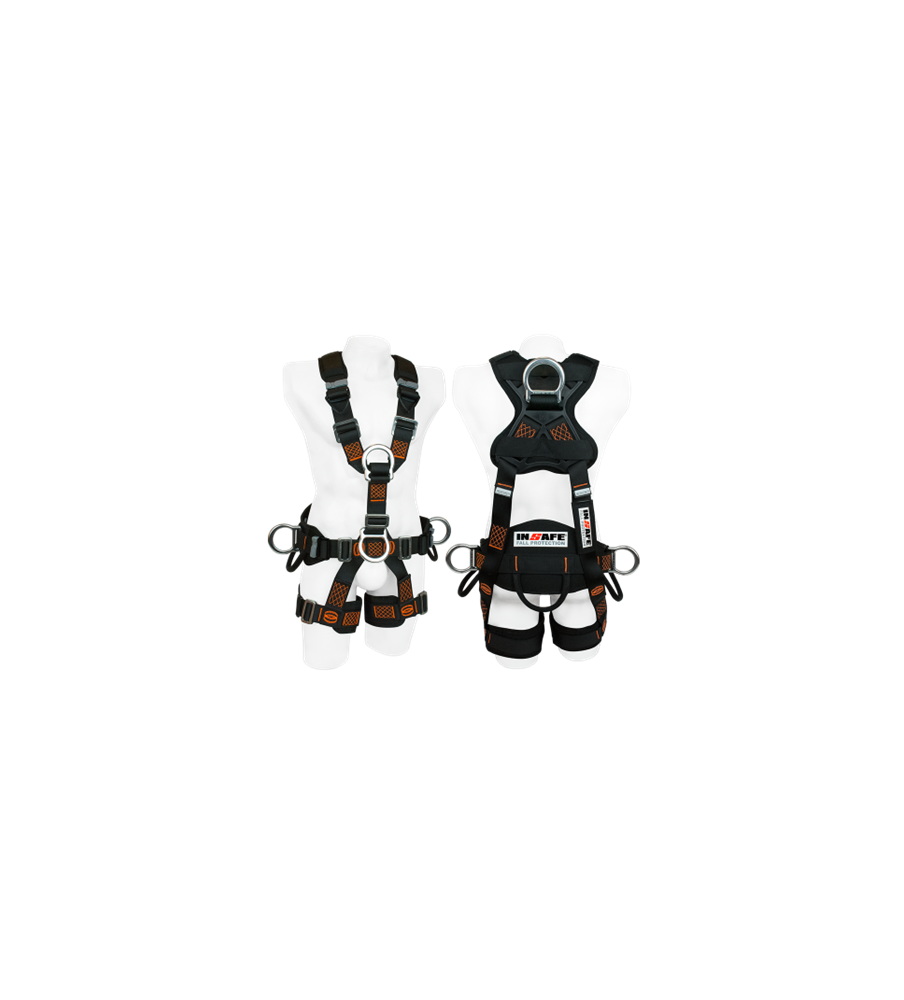 Arnés 5 Argollas Para Rescate En Aluminio Con Soporte Lumbar