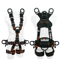 Arnés 7 Argollas Dieléctrico Con Hebillas De Ajuste Rápido Para Espacios Confinados Y Soporte Lumbar