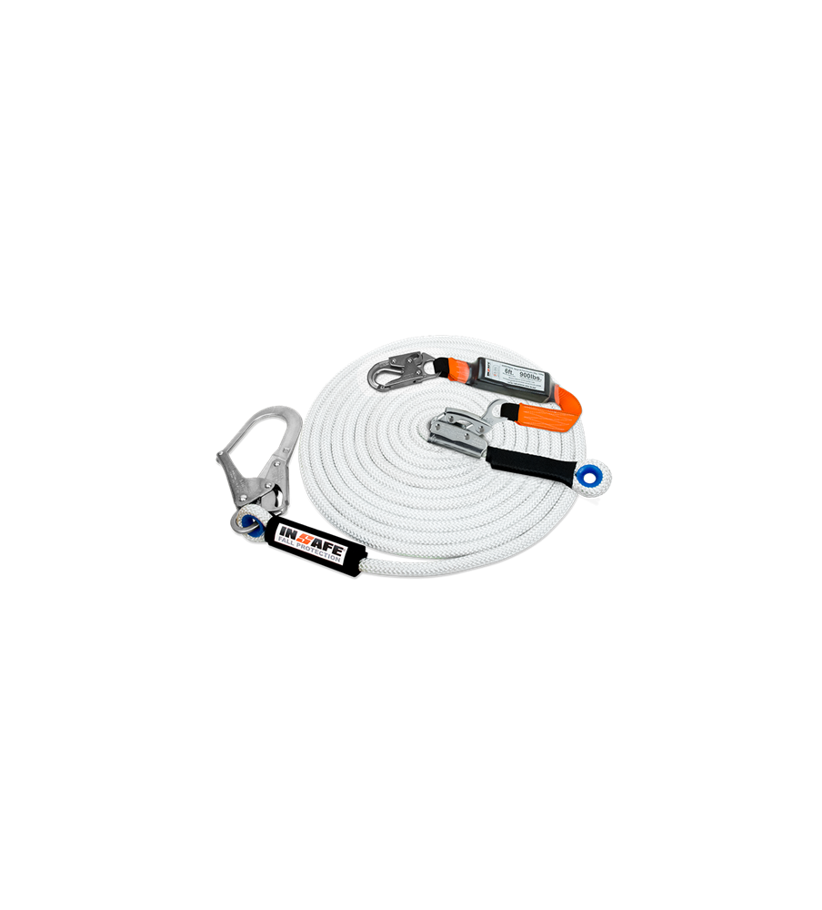 Línea De Vida Vertical En Cuerda De 16mm Con Absorbedor Y Freno