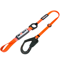 Eslinga Sencilla con Absorbedor Regulable, Gancho 2 ¼ Dieléctrico con Argolla en Reata