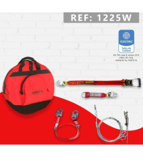 Línea de vida horizontal temporal portátil en cable / guaya