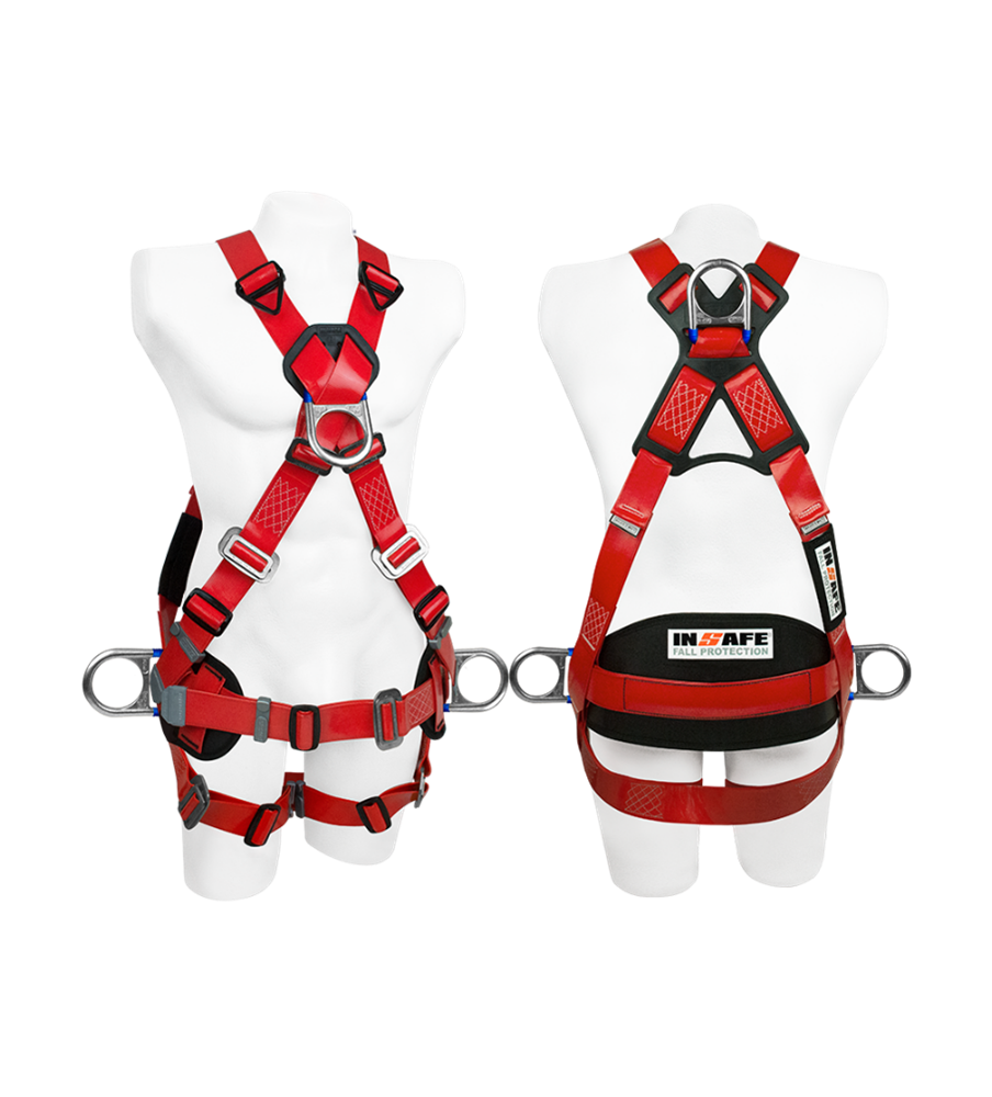 Arnés 4 Argollas En Poliuretano Con Herraje En Acero Inoxidable Y Soporte Lumbar