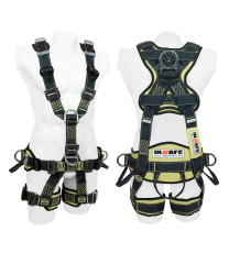 Arnés 5 Argollas Para Rescate En Kevlar Y Acero Inoxidable Con Soporte Lumbar