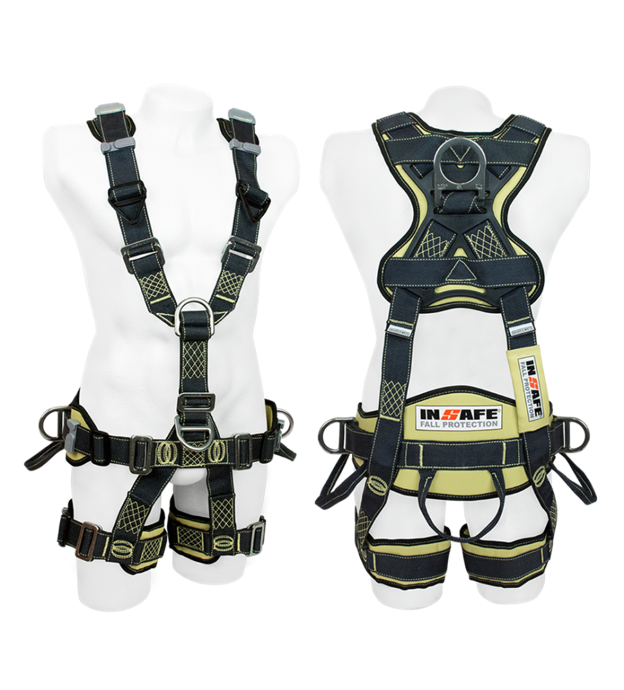 Arnés 5 Argollas Para Rescate En Kevlar Y Acero Inoxidable Con Soporte Lumbar