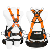 Arnés 6 Argollas Para Espacios Confinados Con Soporte Lumbar Y Asentadera